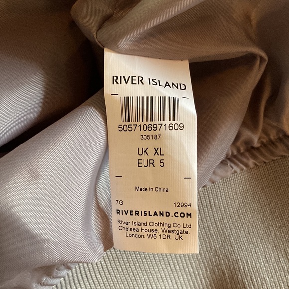 NWOT - Mens River Island Textured Silver Grey Zippered Bomber Jacket - Sz XL* - Picture 7 of 16